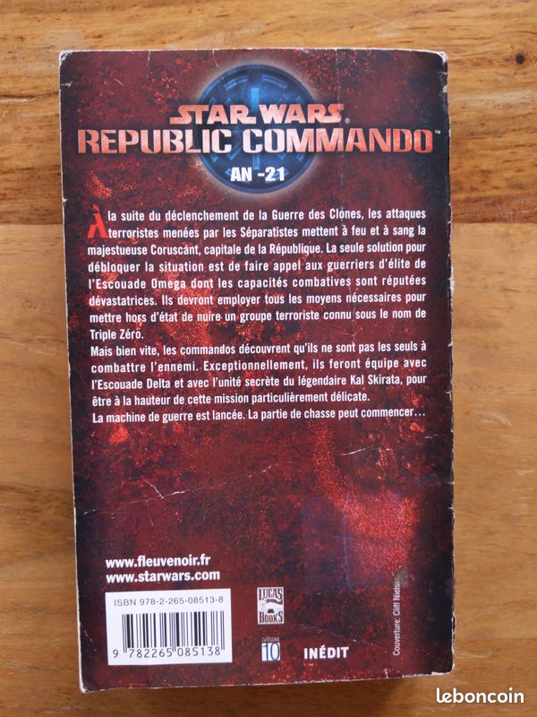 Livre Star Wars Republic Commando Triple Zéro - Karen Traviss - Fleuve Noir TBE (image 3)