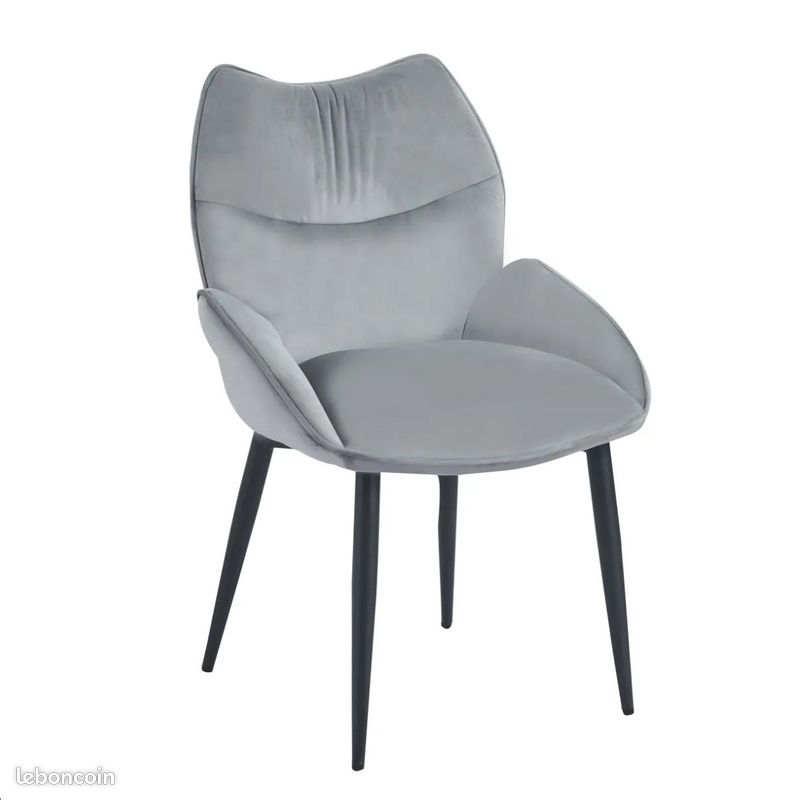 Lot de 4 Chaises en Velours Style Scandinave / Chic (image 6)