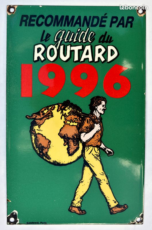 RARE plaque émaillée GUIDE DU ROUTARD 1996 (image 1)