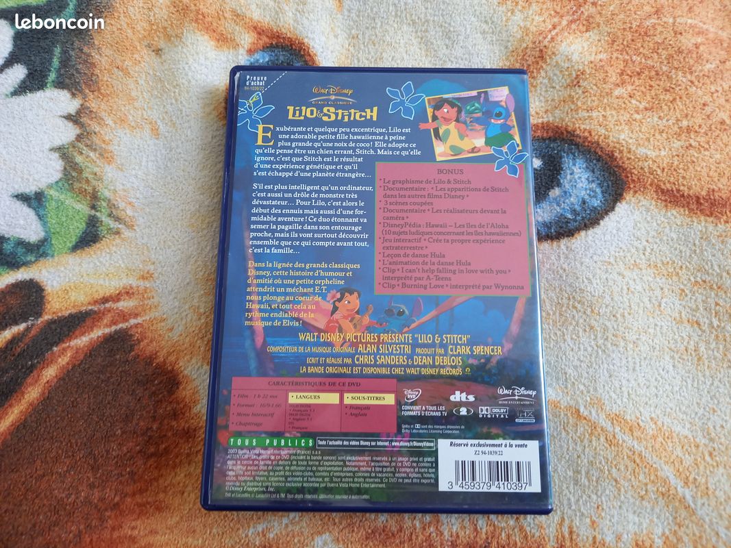 DVD Walt Disney Lilo & Stitch avec le losange N°65 (image 3)