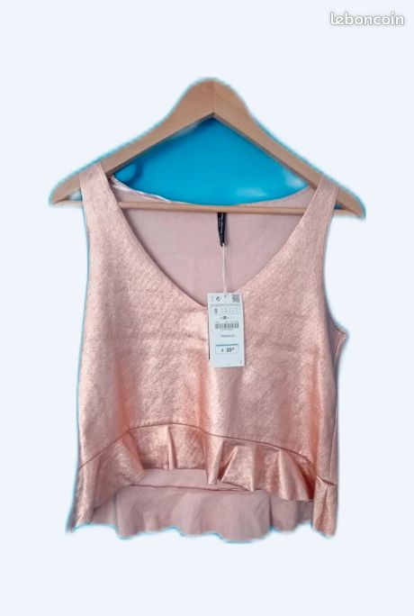 Haut Zara Manches Longues Noir - Taille S - Occasion En Très Bon état - Pour Femme