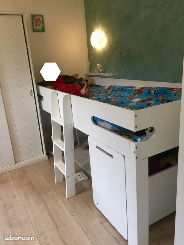 Lit mi-hauteur en 90 avec matelas (image 2)