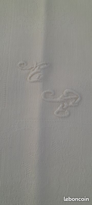 Serviette de table coton blanc damassé (image 3)