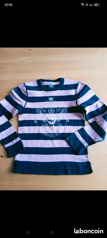 Pull enfant, à rayures, H&M, 100% coton, en parfait état (image 3)