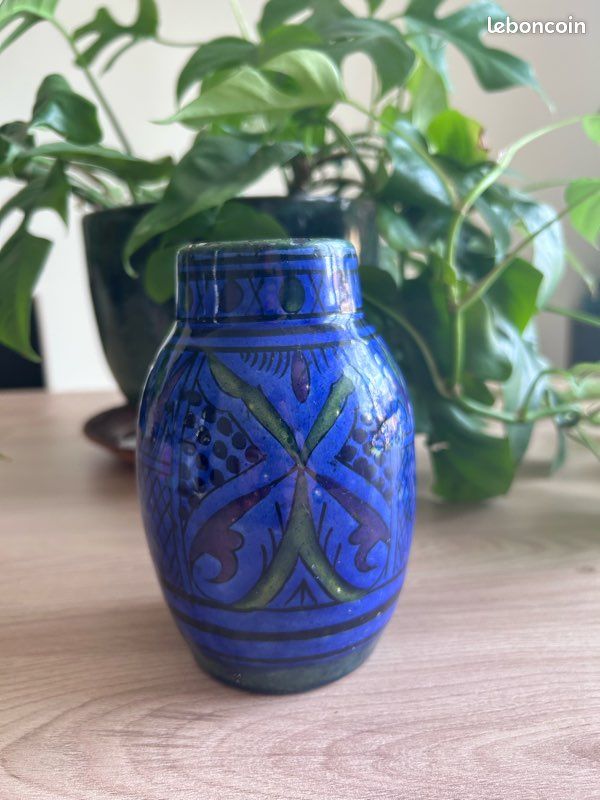 Poterie berbère marocaine bleu cobalt (image 9)