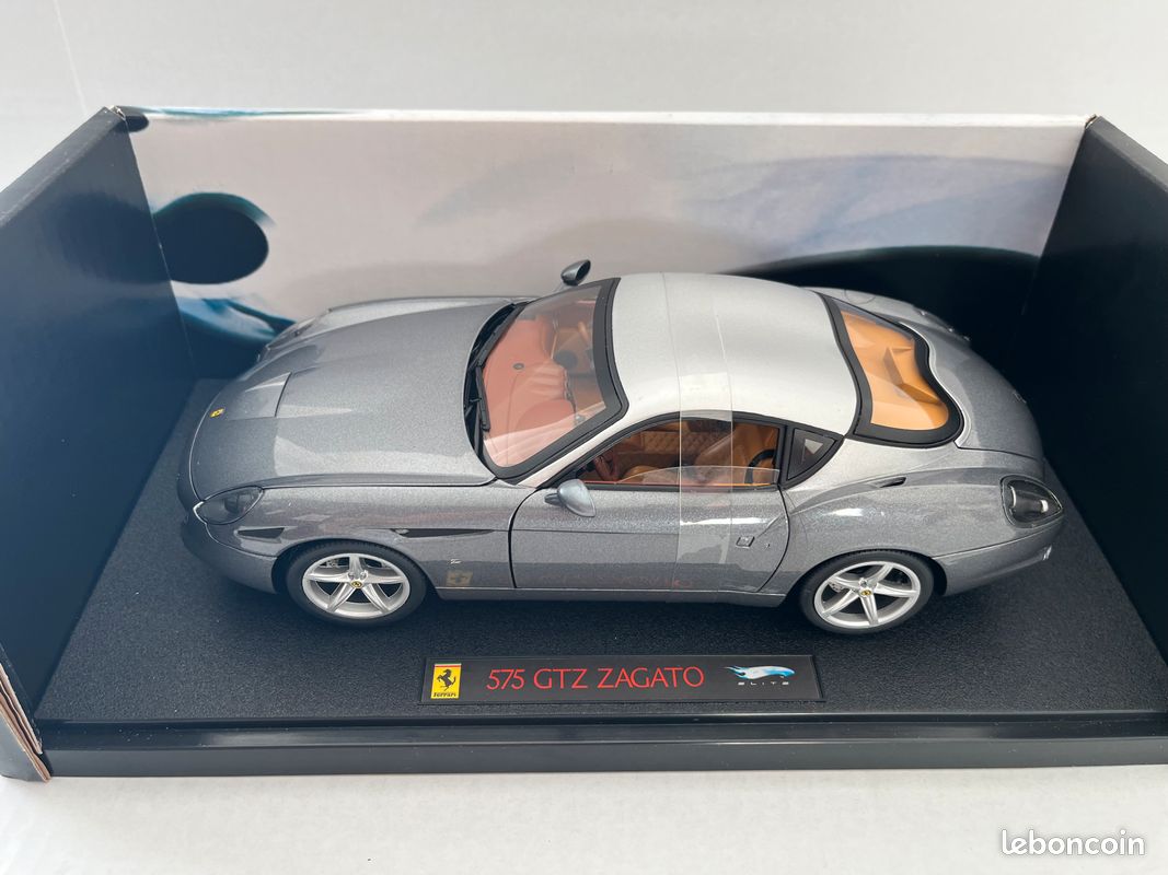 Ferrari 575 GTZ Zagato grise Hotwheels élite 1/18 - Collection