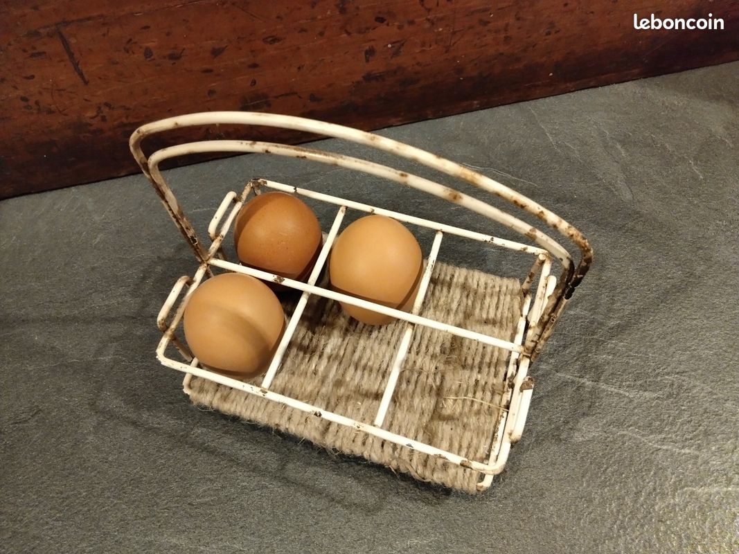 Petit Panier à œufs En Fil De Fer – Début XXe – Jouet Miniature Enfant