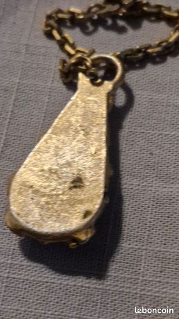 Pendentif Ancien En Bronze Style Line Vautrin - Bijou D'artiste, état Correct