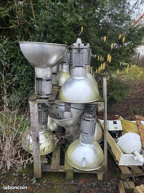 Lampe atelier vintage industrielle Piles Mazda années 40/50