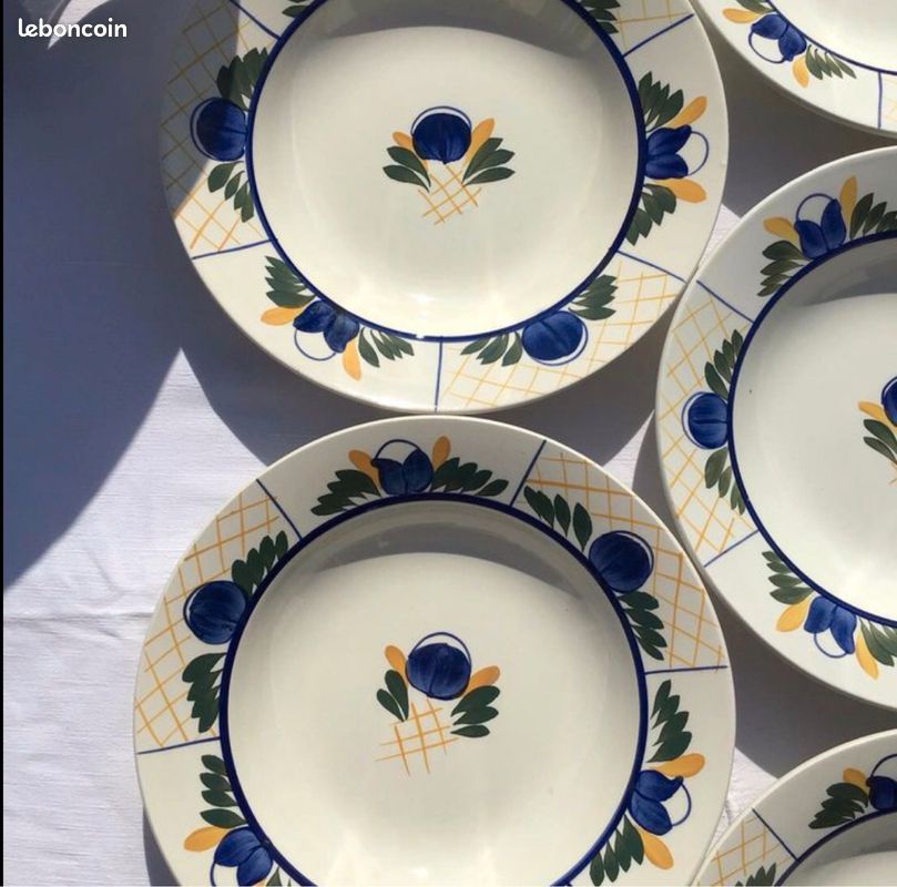 8 assiettes creuses de Gien, modèle « Gérard » (image 3)