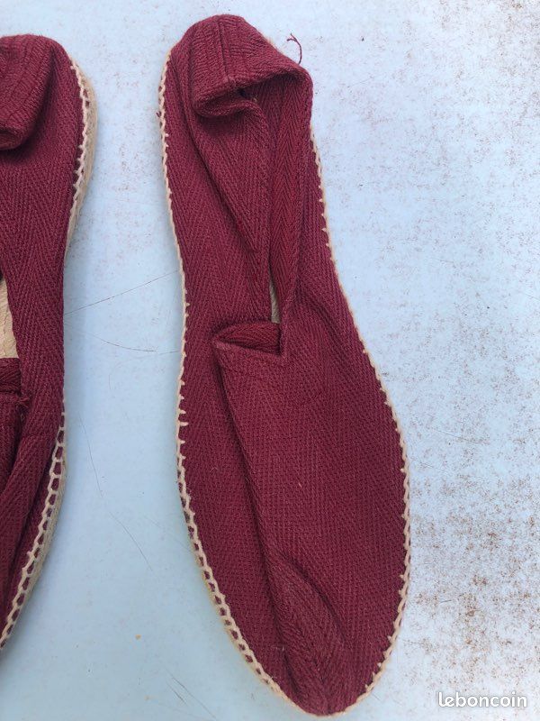 Espadrilles Cousues Main - Coton 100% - Taille Du 35 Au 46 - Semelle Caoutchouc Et Corde - Neuf