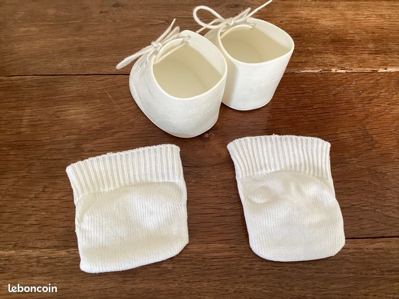 CHAUSSURES en CUIR JU13 (10.5) pour POUPEE ANCIENNE- DOLL SHOES-G.BRAVOT-FRANCE