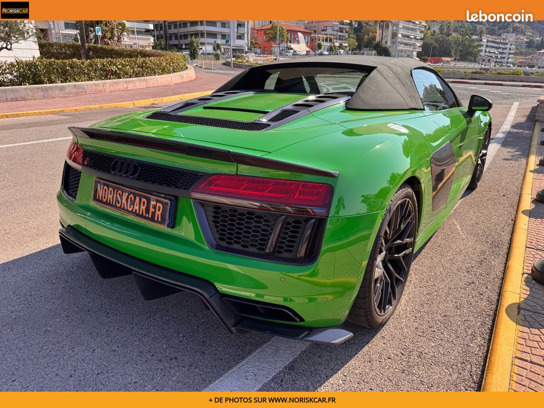 AUDI R8 SPYDER V10 Plus 5.2 FSI 610 S tronic 7 Quattro - Bang Olufsen - Ceramiques - Vert Java - Carbone - Audi ex (image 5)
