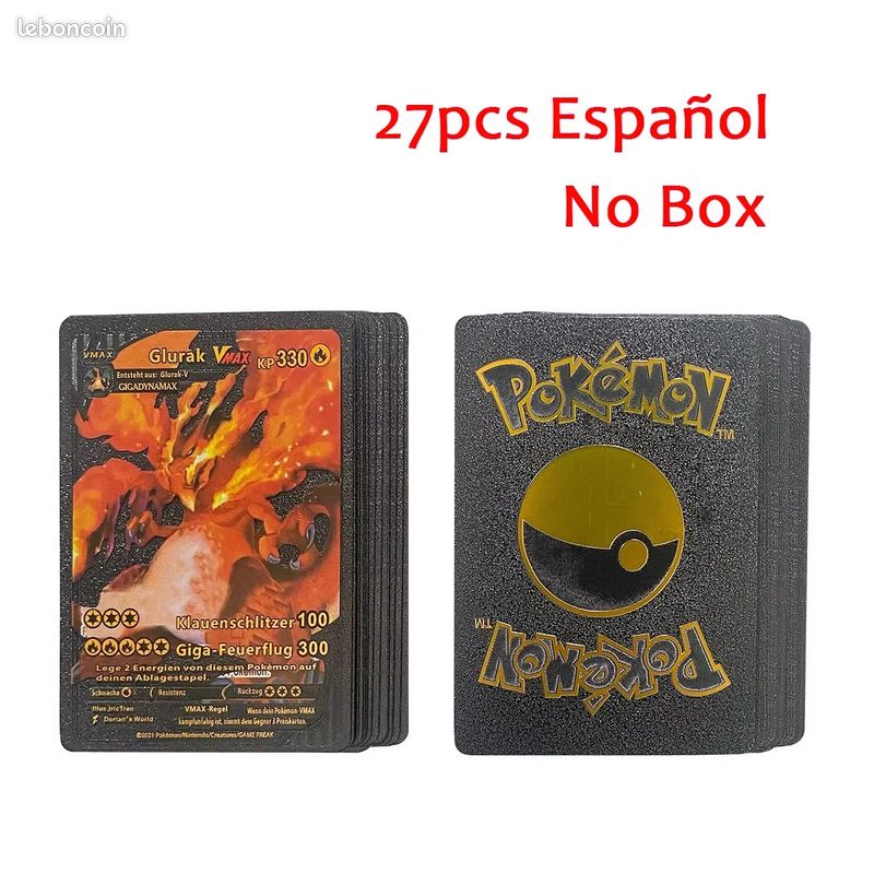 55 Cartes Pokémon Or Rares VSTAR VMAX V GX – Édition Collector Plaqué Or Avec Boîte Cadeau – Version Anglaise / Allemande / Or Noir