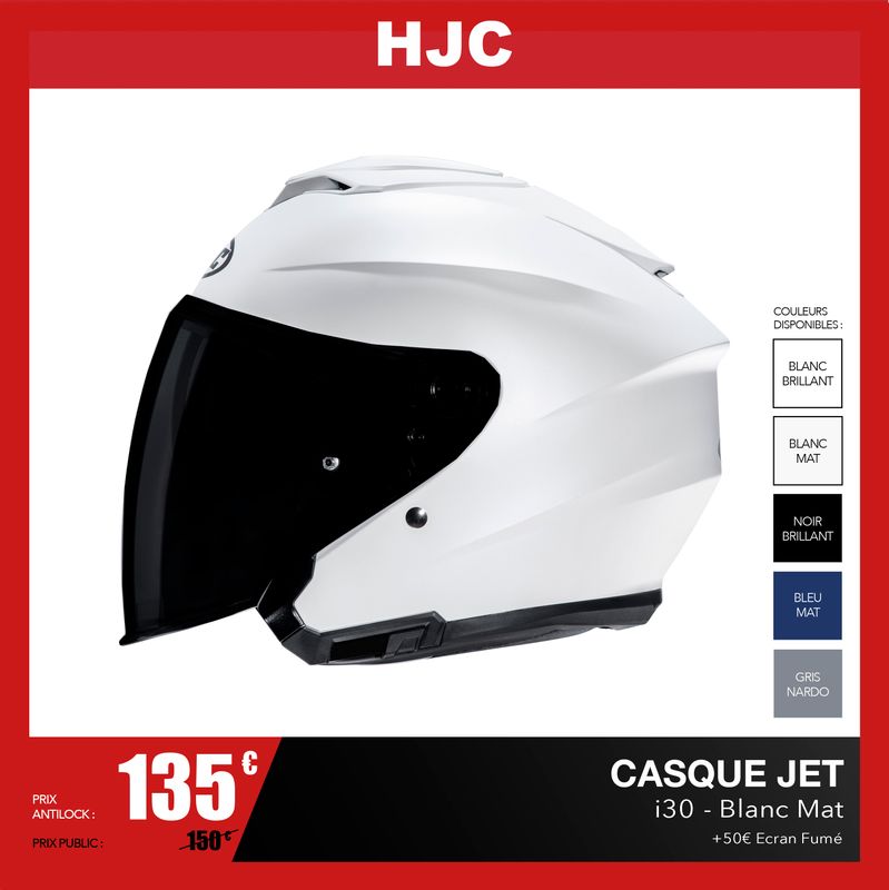 Casque Jet HJC I30 Bleu Mat