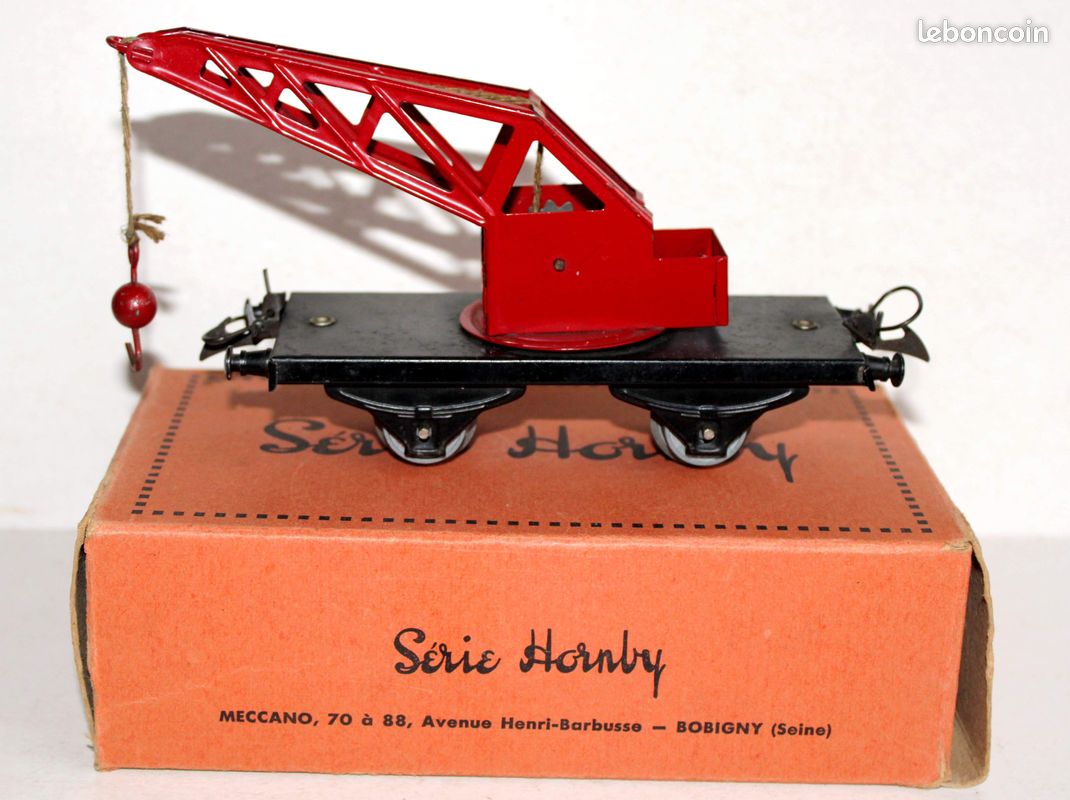 Ancien Wagon Plat ETS Avec Grue Métal – Échelle 0 1/43 – Modèle SNCF Marchandise