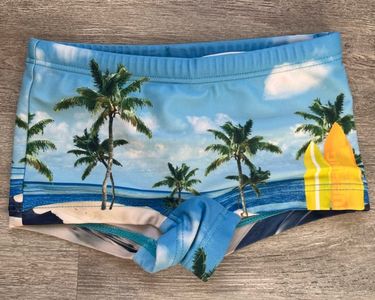 Short De Plage Imprimé Pour Bébé Garçon - Maillot De Bain été 2025, Bonnet Inclus, Tissu Doux Et Respirant