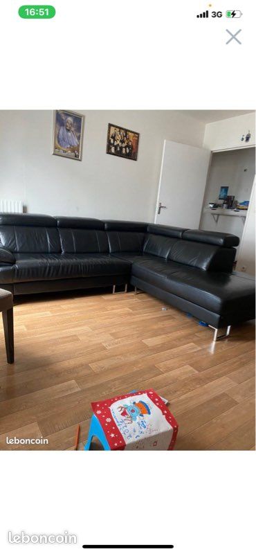 Canape cuir bon etat (image 1)