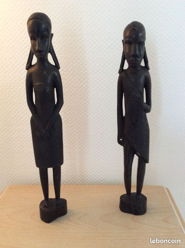 Très belles Sculptures anciennes de couple Africain (image 2)
