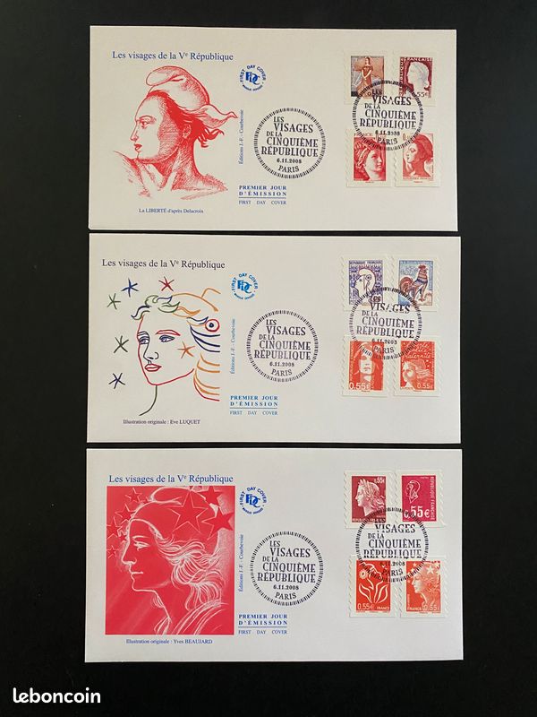 Enveloppes 1er Jour "Visages de la Ve République" 2008 YT 4287/4298 (image 1)