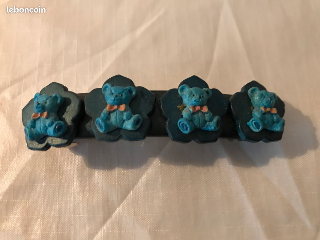 4 barrettes ourson en cuir et en résine (image 3)