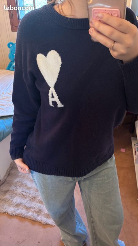 Pull ami paris bleu marine (image 6)