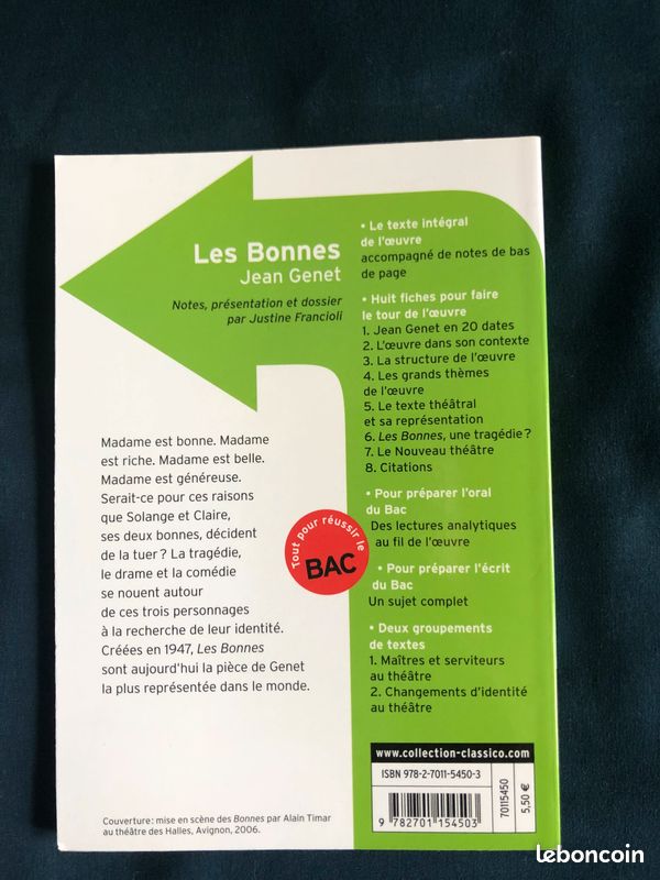 Livre Classicolycée « les bonnes » de jean genet (image 2)