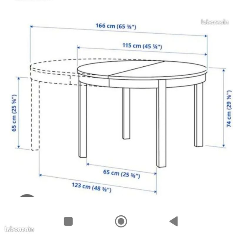 Table Ikéa Bjursta ronde + 5 chaises (image 4)