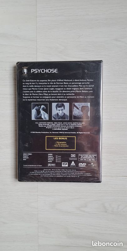 Dvd psychose Alfred Hitchcock neuf (image 2)