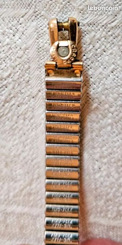 Bracelet De Montre Fixo-Flex Plaqué Or - Occasion, état Général Bon (usure Liée à L'âge)