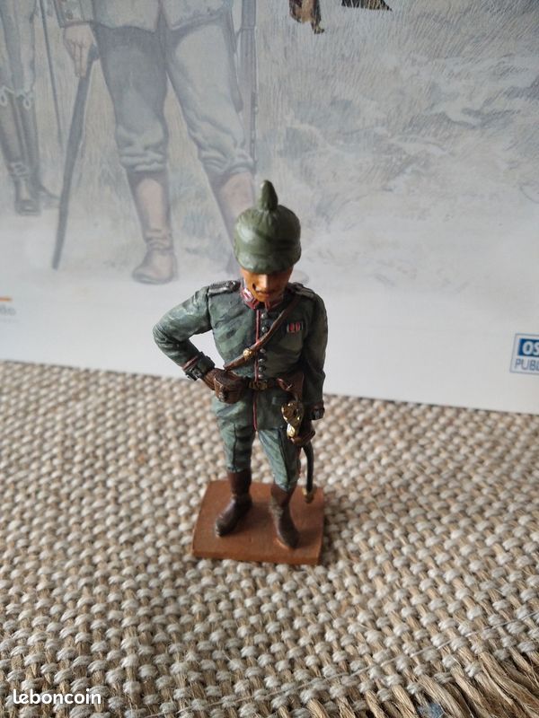 Soldat De Plomb Lieutenant Aviateur Allemand 1917 - Échelle 54mm, Peint à La Main, Occasion Bon état