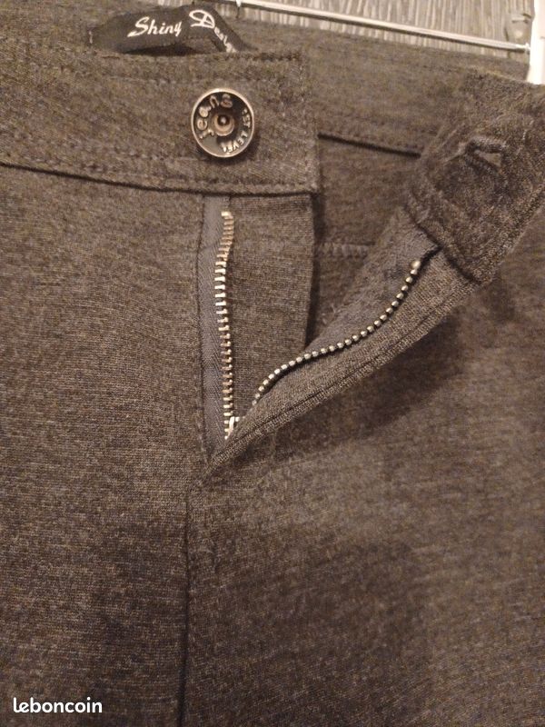 Jean skinny gris chiné coupé droite (image 5)