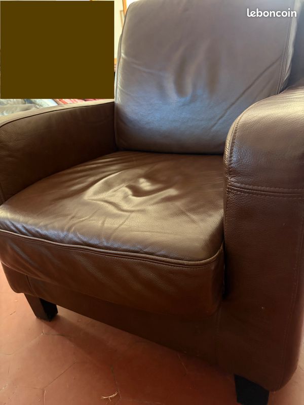 Fauteuil club cuir (image 1)