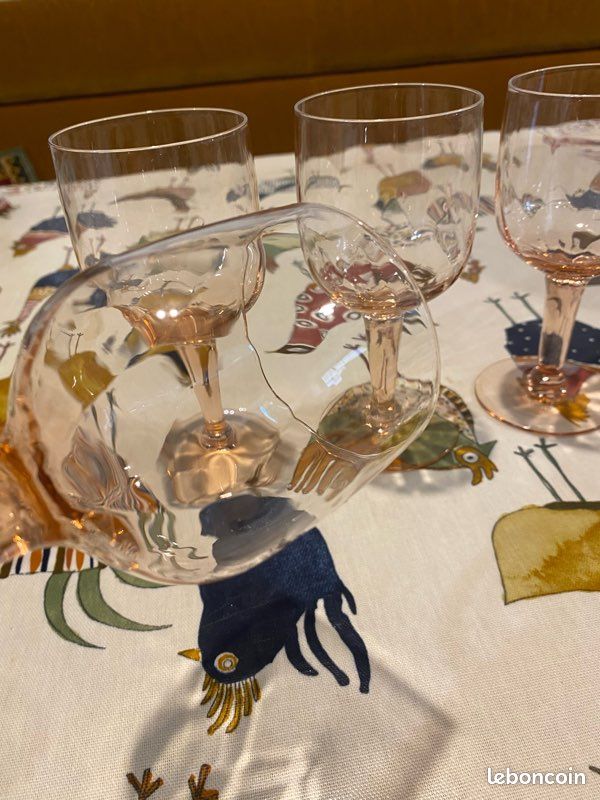 Lot De 4 Verres à Liqueur Vintage Luminarc Rosaline - Années 70 Transparent