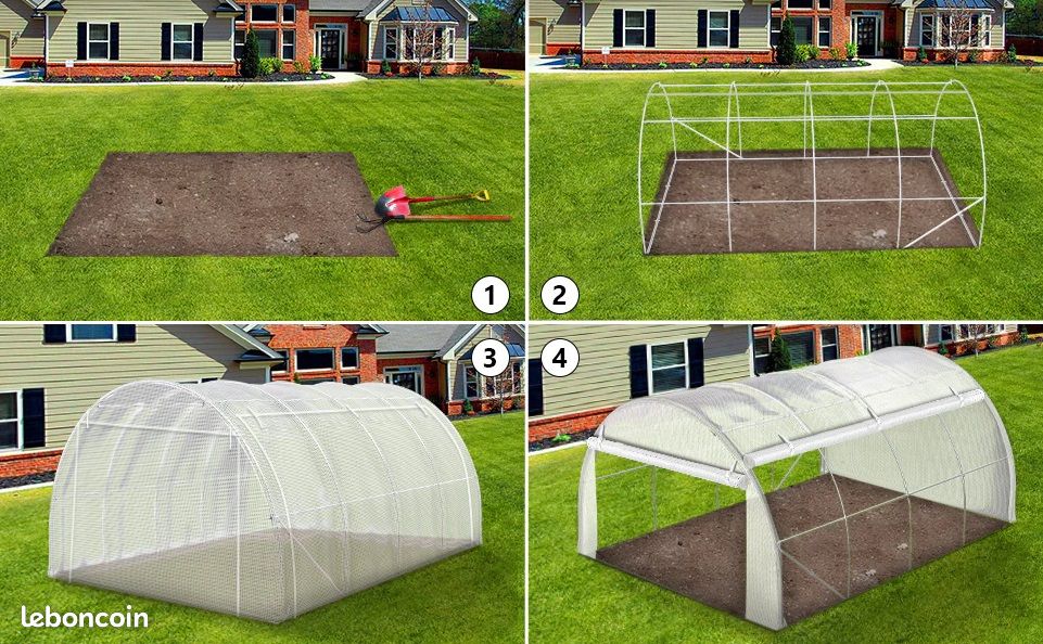 Serre de jardin Transparente 4x3x2m bâche relevable (image 4)