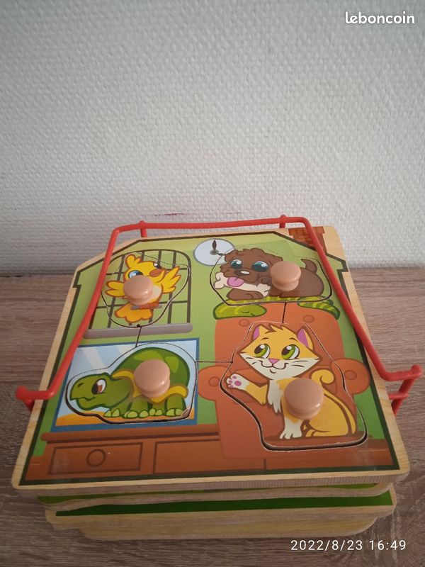 Lot de 4 jeux puzzles en bois enfant (image 1)