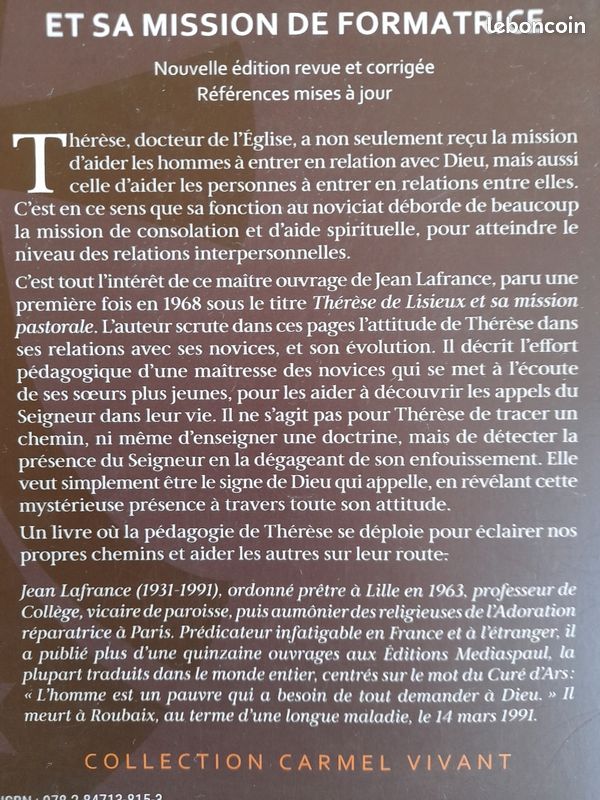 Thérèse de Lisieux et sa mission de formatrice ( Jean Lafrance ) (image 3)
