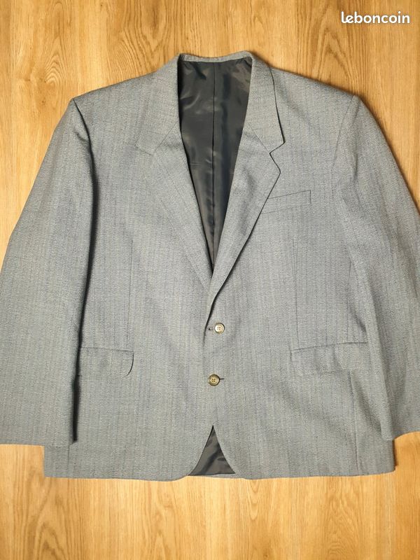 Veste De Costume Henley & Knight Grise Rayée (38 Regular) - NEUF Avec étiquettes