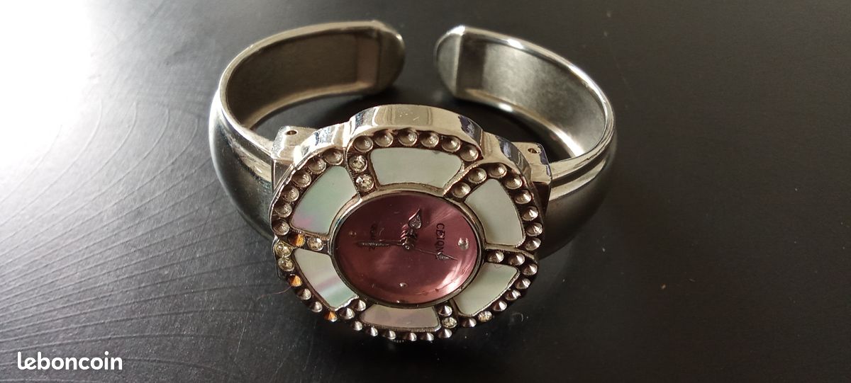 Montre Bijou Femme Ceigny – Forme Fleur Strass & Cadran Rose (image 7)