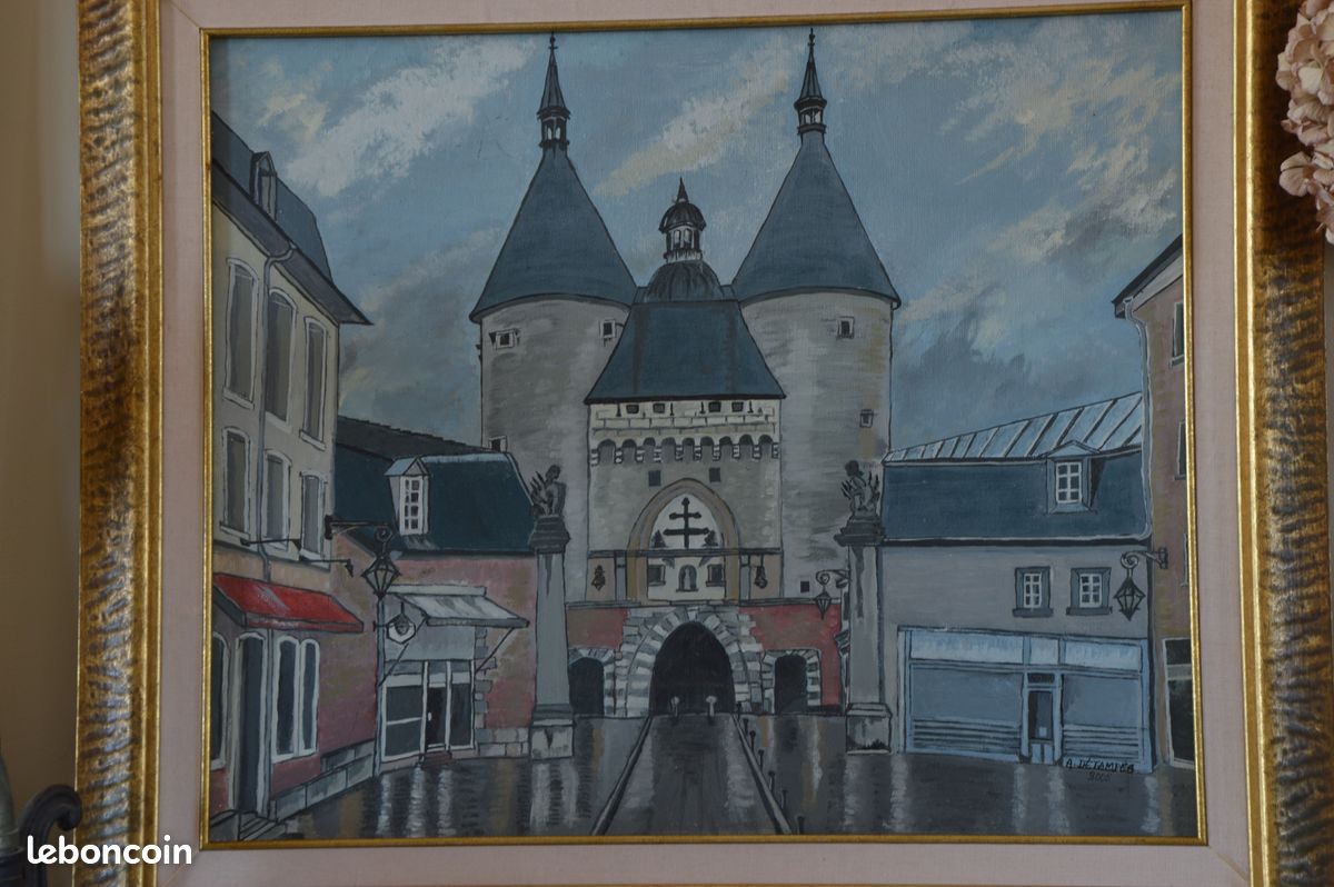 Tableau Lorraine Nancy Porte de la Craffe signé (image 2)