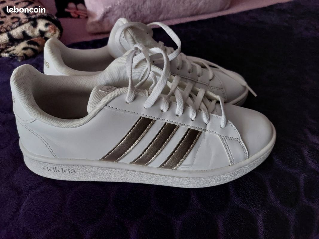 Adidas Blanche Basket ArgentÃ© Adidas Baskets BLANC ADIDAS GRAND