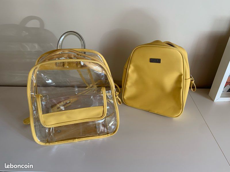 Sac à main ou bandoulière transparent et jaune (image 11)