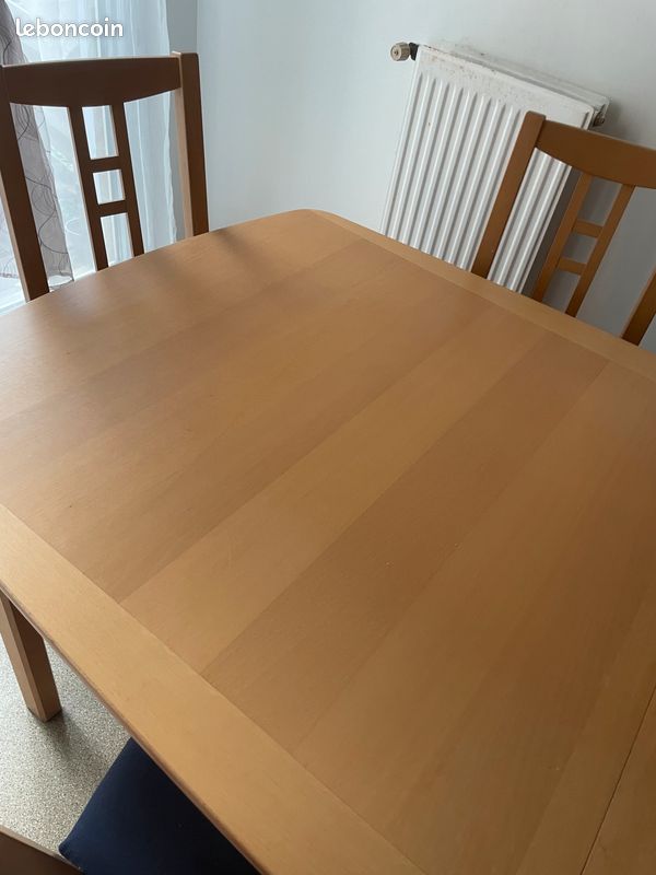 Table en bois de chêne extensible (image 1)
