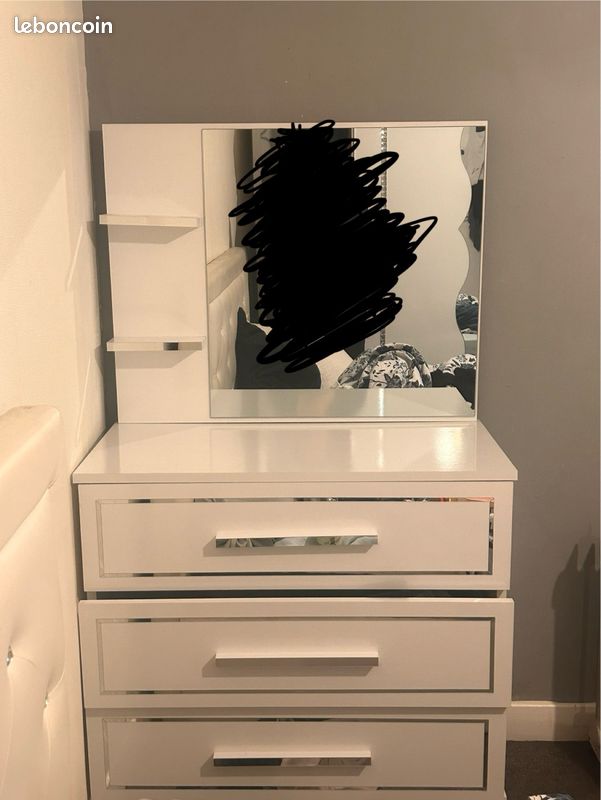 Coiffeuse blanche bon état (image 1)