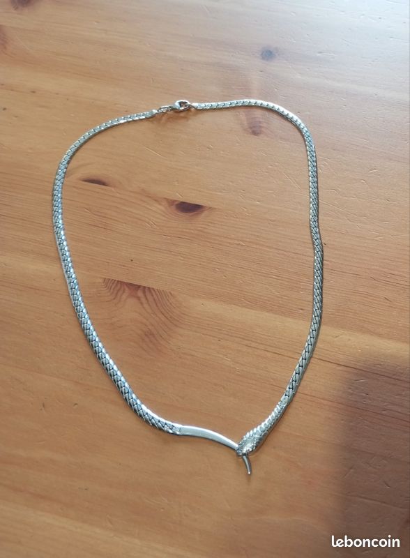 Collier Ras De Cou Maille Serpent – Argent 925, Occasion En Excellent état