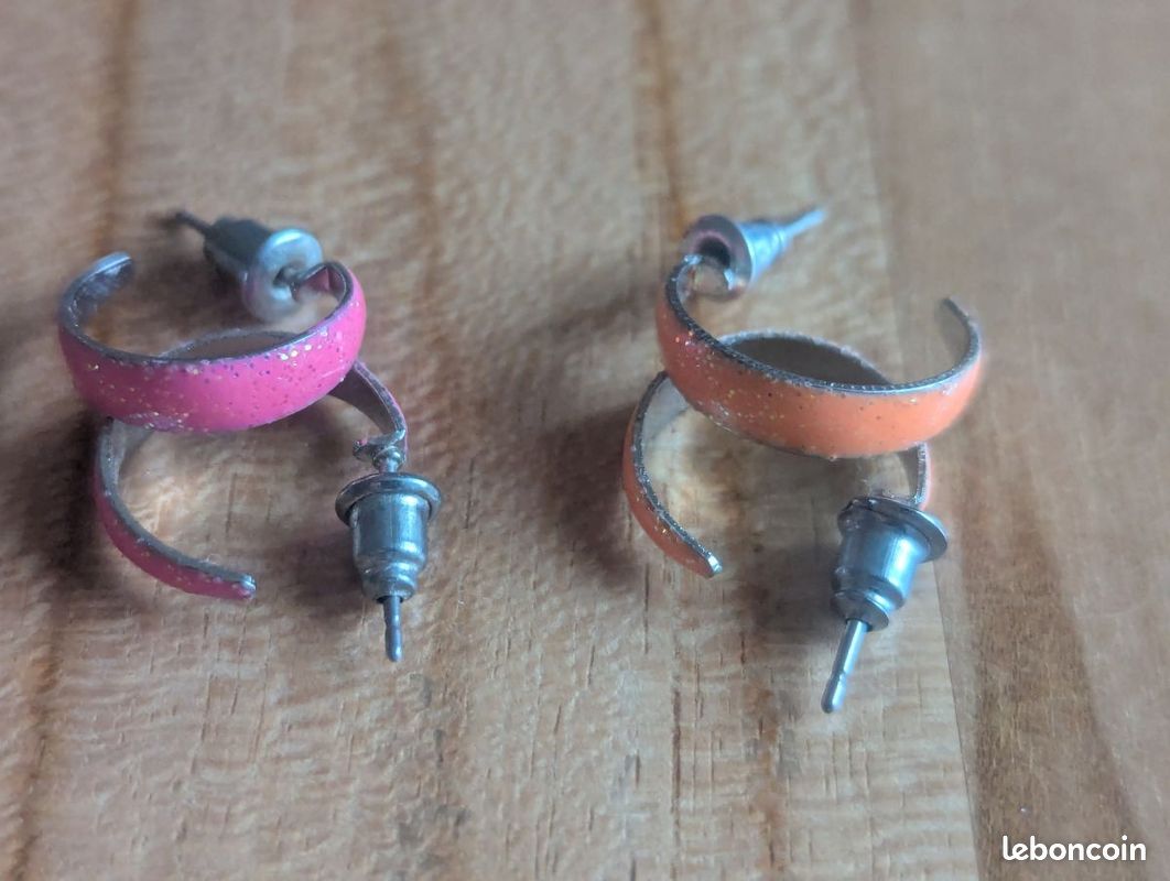 Lot De 3 Paires De Boucles D'oreilles Fantaisie - Multicolores, Neuves Sans Emballage - Pour Un Style Varié