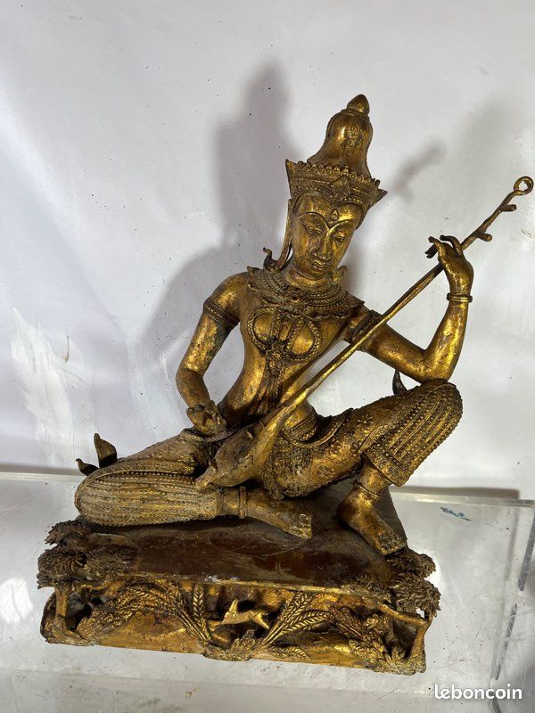 Musicien thaïlandais argent massif doré (image 1)
