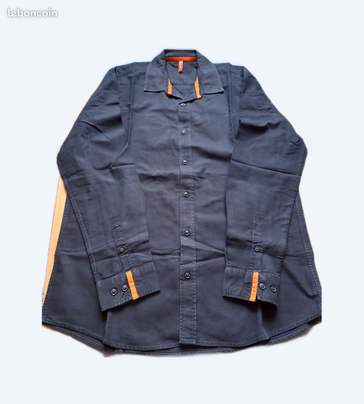 Chemises homme noire taille L (image 1)
