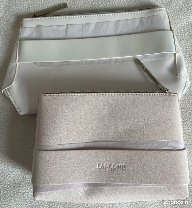 Trousse De Maquillage Lancôme Style Crocodile Beige - Forme Cylindrique - Occasion Très Bon état - Fermeture éclair Fonctionnelle