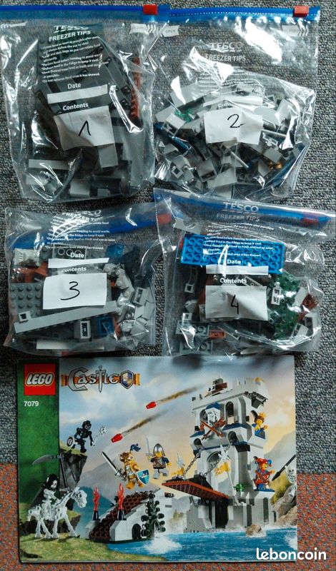 Lego castle fantasy era 7079 drawbridge défense sans minifig